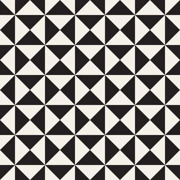Vector seamless pattern. Repeating geometric elements. Stylish monochrome b.. Stock Illustration