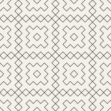 Vector seamless pattern. Repeating geometric elements. Stylish monochrome b.. Stock Illustration