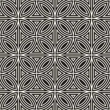 Vector seamless pattern. Repeating geometric abstract elements. Stylish monoc Stock Illustration