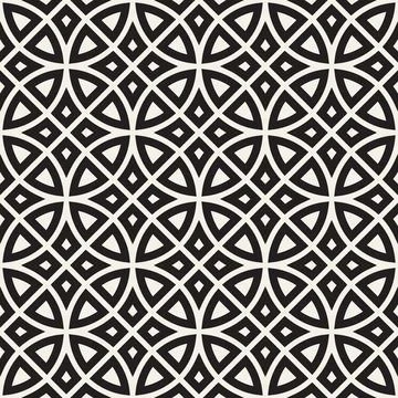 Vector seamless pattern. Repeating geometric elements. Stylish monochrome b.. 库存插图