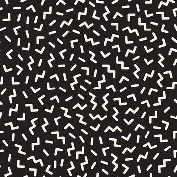 Vector seamless pattern. Repeating geometric elements. Stylish monochrome b.. Stock Illustration