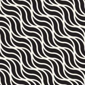 Vector seamless pattern. Repeating geometric elements. Stylish monochrome b.. イラスト素材