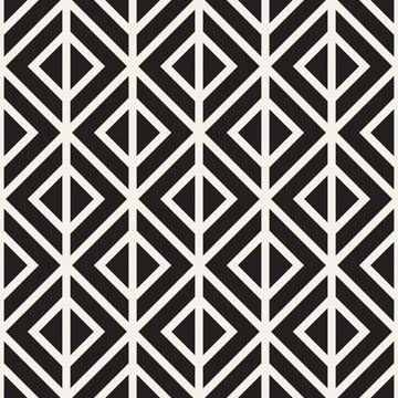 Vector seamless pattern. Repeating geometric elements. Stylish monochrome b.. 스톡 일러스트