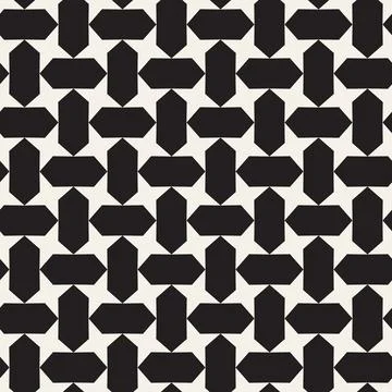 Vector seamless pattern. Repeating geometric elements. Stylish monochrome b.. Stock Illustration