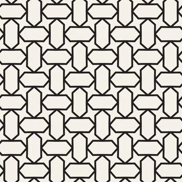 Vector seamless pattern. Repeating geometric elements. Stylish monochrome b.. 스톡 일러스트