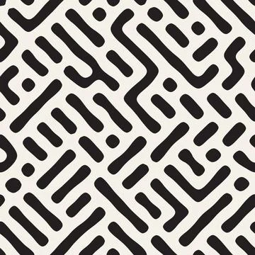 Vector seamless pattern. Repeating geometric elements. Stylish monochrome b.. Illustrazione stock