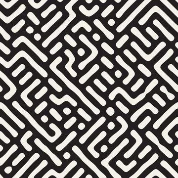 Vector seamless pattern. Repeating geometric elements. Stylish monochrome b.. Illustrazione stock