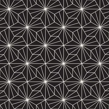 Vector seamless pattern. Repeating geometric elements. Stylish monochrome b.. イラスト素材