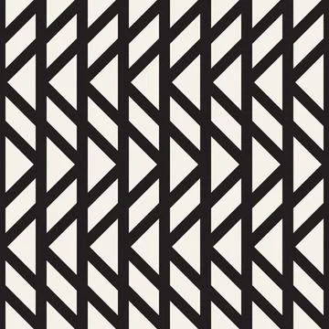 Vector seamless pattern. Repeating geometric elements. Stylish monochrome b.. Stock Illustration