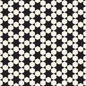Vector seamless pattern. Repeating geometric abstract elements. Stylish monoc Stock Illustration