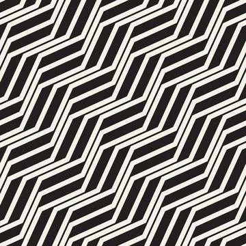 Vector seamless pattern. Repeating geometric elements. Stylish monochrome b.. Stock Illustration