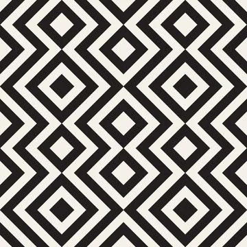 Vector seamless pattern. Repeating geometric elements. Stylish monochrome b.. Stock Illustration