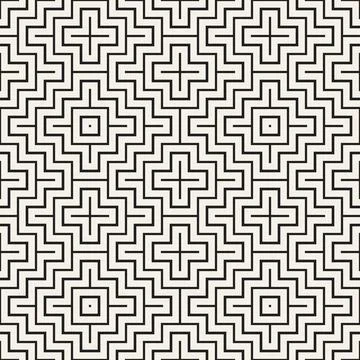 Vector seamless pattern. Repeating geometric elements. Stylish monochrome b.. Stock Illustration
