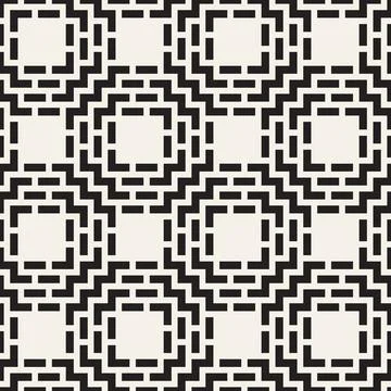 Vector seamless pattern. Repeating geometric elements. Stylish monochrome b.. Stock Illustration