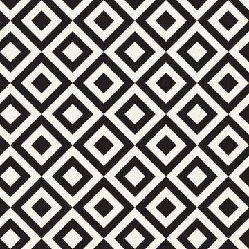 Vector seamless pattern. Repeating geometric elements. Stylish monochrome b.. Stock Illustration