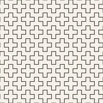 Vector seamless pattern. Repeating geometric elements. Stylish monochrome b.. Stock Illustration