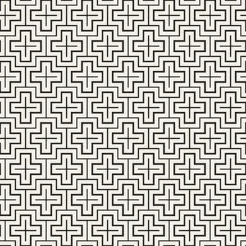 Vector seamless pattern. Repeating geometric elements. Stylish monochrome b.. Stock Illustration