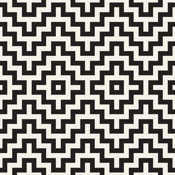 Vector seamless pattern. Repeating geometric elements. Stylish monochrome b.. Stock Illustration