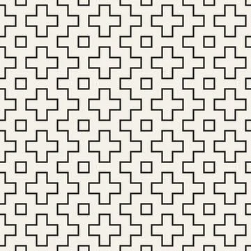 Vector seamless pattern. Repeating geometric abstract elements. Stylish monoc Stock Illustration