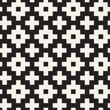 Vector seamless pattern. Repeating geometric abstract elements. Stylish monoc Illustrazione stock