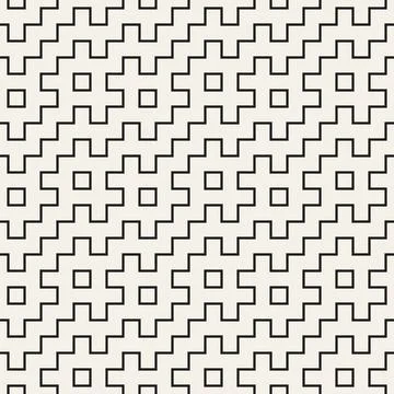 Vector seamless pattern. Repeating geometric abstract elements. Stylish monoc Stock Illustration
