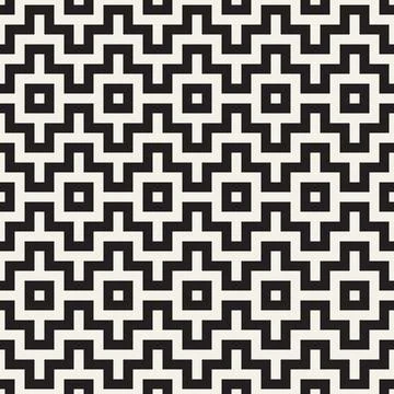 Vector seamless pattern. Repeating geometric elements. Stylish monochrome b.. Stock Illustration