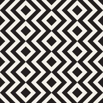 Vector seamless pattern. Repeating geometric black and white lines. Abstract  Stock Illustration