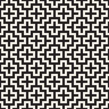 Vector seamless pattern. Repeating geometric abstract elements. Stylish monoc Stock Illustration