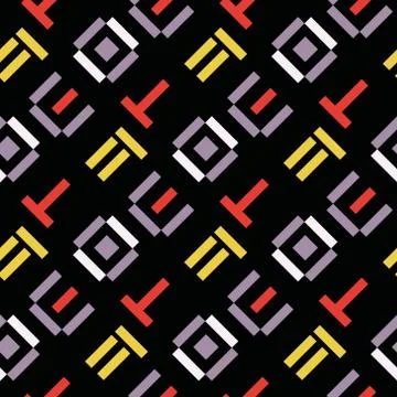 Vector seamless pattern. Retro geometric shapes. Colorful mosaic backdrop. Ge イラスト素材
