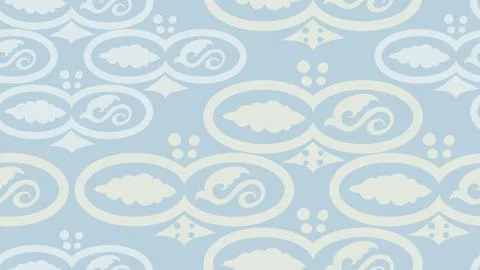 Vector seamless pattern of rhombuses, connected ovals and stylized leaves. Illustrazione stock