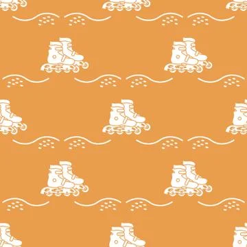 Vector seamless pattern Rollers. Sport healthy Stock Illustration