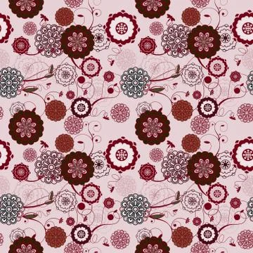 Vector seamless pattern with romantic floral background. Subtle pastel tints  Stockillustratie