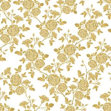 Vector seamless pattern - romantic roses. Stock Illustration