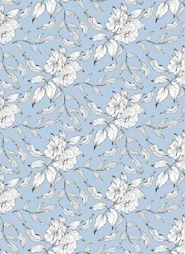 Vector seamless pattern with rosa canina Stock Illustration