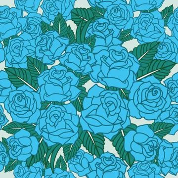 Vector seamless pattern with roses Stock Illustration