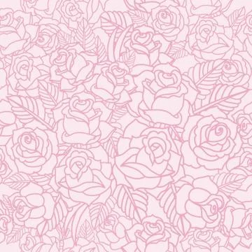 Vector seamless pattern with roses Stock Illustration