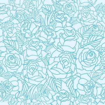 Vector seamless pattern with roses Stock Illustration