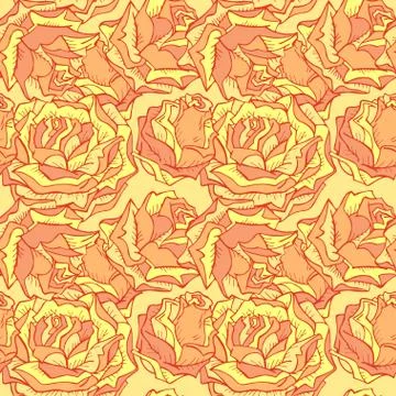 Vector seamless pattern with roses. Stock Illustration
