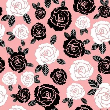 Vector seamless pattern roses Stock Illustration