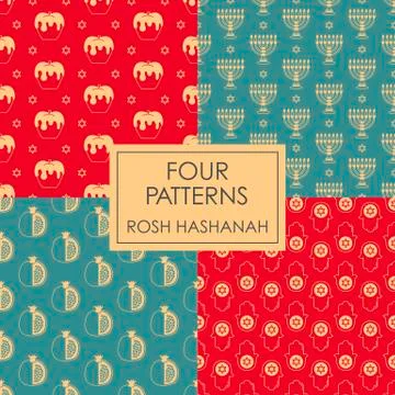 Vector seamless pattern Rosh Hashanah, Shana Tova Stock Illustration