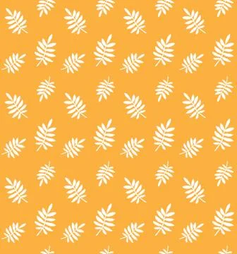 Vector seamless pattern of rowan leaf silhouette Stock Illustration