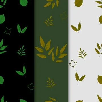 Vector seamless pattern with rows of leaves of different trees. Illustrazione stock