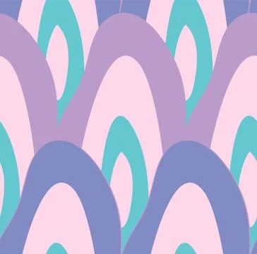 Vector seamless pattern of scales with pink, purple and green Stock Illustration