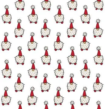 Vector seamless pattern of Scandinavian gnome Stock Illustration
