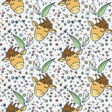 Vector seamless pattern in scandinavian stile. Backdrop for children textiles Stock Illustration