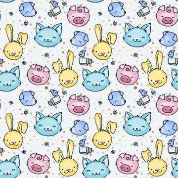 Vector seamless pattern in scandinavian stile. Backdrop for children textiles Stock Illustration