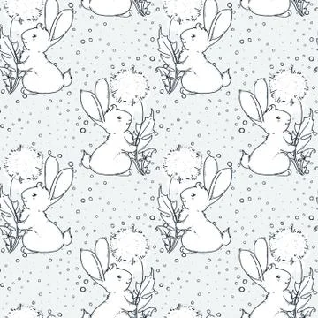 Vector seamless pattern in scandinavian stile. Backdrop for children textiles Stock Illustration