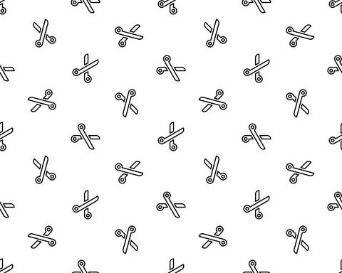 Vector seamless pattern, scissors, Editable can be used for web page backgrou Stock Illustration