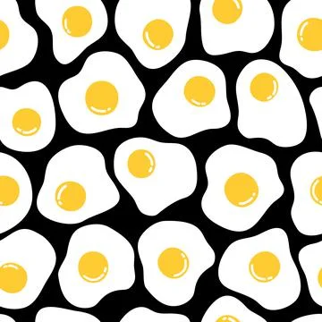Vector seamless pattern with scrambled eggs Stock Illustration