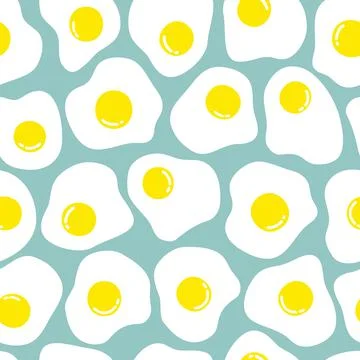 Vector seamless pattern with scrambled eggs Stock Illustration
